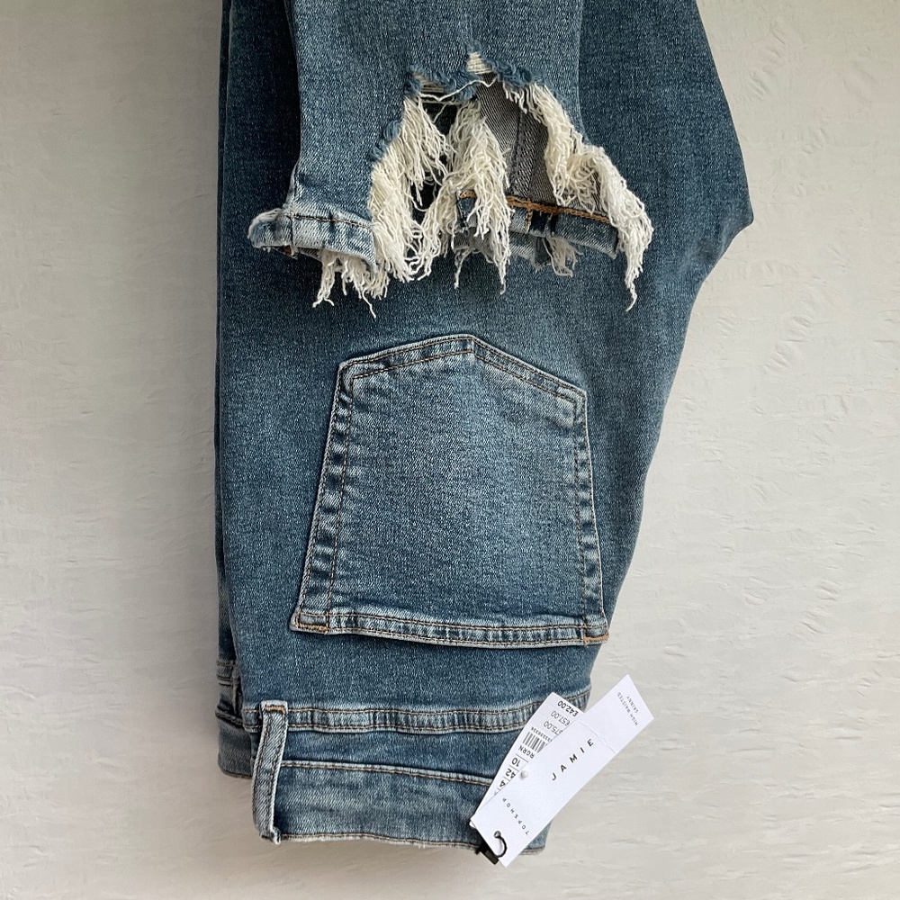 TOPSHOP Women’s Jamie High Rise Skinny Jeans Stretch Blue Mid Wash Size* W…